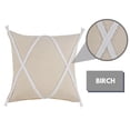 thumbnail image 2 of LR Home Ox Bay Hand-Woven Tan/White Geometric All-Natural Cotton Pillow Cover, 2 of 9
