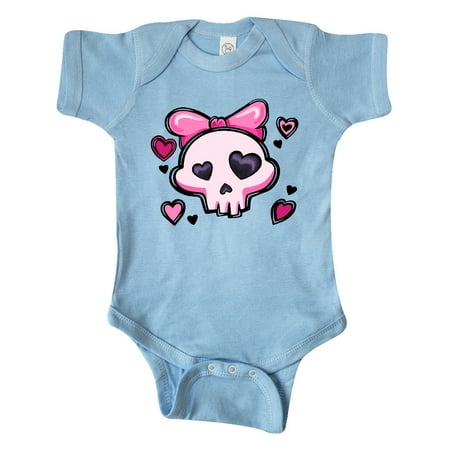 

Inktastic Cute Skull Pink Bow and Hearts Gift Baby Boy or Baby Girl Bodysuit