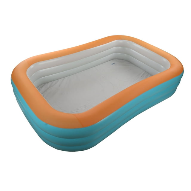 Folding Inflatable Swim Pool, Kid 3 Layer PVC Practical Inflatable Swimming Pool Space Saving Safe Odorless for Garden 2.6m/8.5ft