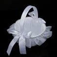 thumbnail image 5 of Wedding Flower Girl Basket, with Rhinestone and Bow Decor White Flower Girl Basket Collection Flower Girl Baskets for Weddings, 5 of 7