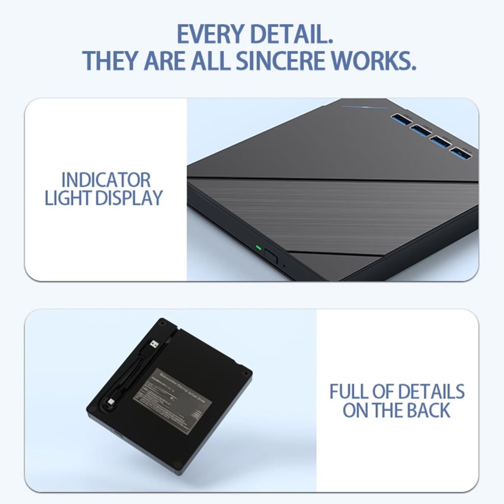 Universals External Opticals Drive USB3.0 High Transfer Speed Plugs and Play for PC Computers