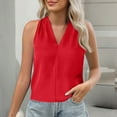 thumbnail image 6 of Ktyne Tank Top Blouses Women Business Casual Sleeveless Blouse To Wear Under a Blazer V-Neck Vest Shirt Summer Basic Work Tops Red S, 6 of 7