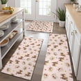 thumbnail image 2 of Pink Highland Cow Flower Pattern Kitchen Rugs Sets Of 3,Kitchen Runner Rugs Non Skid Washable,Decorative Kitchen Floor Mats for Kitchen,Sink,Laundry,17"x30"+ 17"x47" + 17"x59", 2 of 6