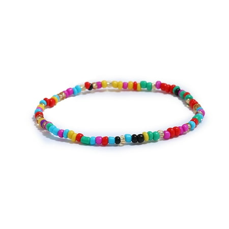 

50pcs Colorful Rice Bead Bracelets Unique Simple Colour-fast Ankles Chains Multi-purpose Chic Girls Anklets Feet Decor 40