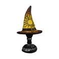 thumbnail image 2 of Witch Lamp Witches Hat Lamp Witch Hat Table Lamp Halloween Glowing Resin Ornament Gothic Witch Hat Night Light Mini Night Light for Bedroom Shelf Spooky Decor with LED(Yellow), 2 of 5