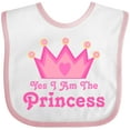 thumbnail image 3 of Inktastic Yes I Am The Princess Crown Girls Baby Bib, 3 of 4
