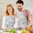 thumbnail image 3 of Football Icons Pattern Apron-Garden Aprons for Women with Pockets-Cotton Linen Waterproof Kitchen Cooking Gardening Aprons Adjustable for Kitchen,Cooking,BBQ and Salon 33x27 Inch, 3 of 7