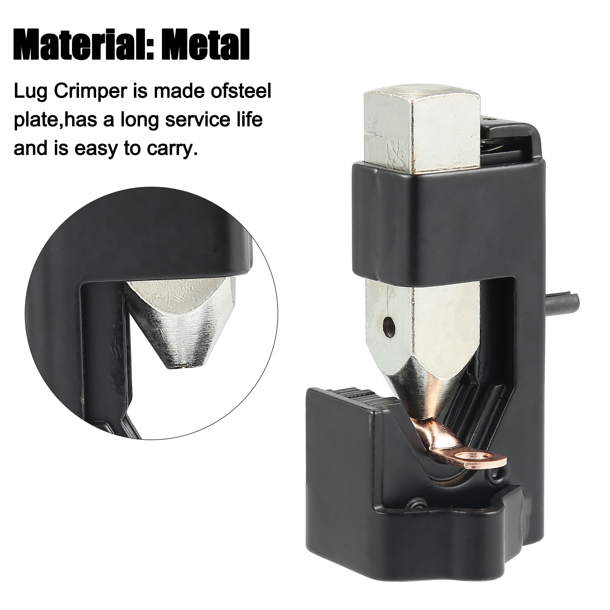 Hammer Lug Crimper Tool Kit for Crimping Cable Lugs Ends for AWG 8-4/0 with 4pcs AWG4-5/16" Wire Connectors Terminals