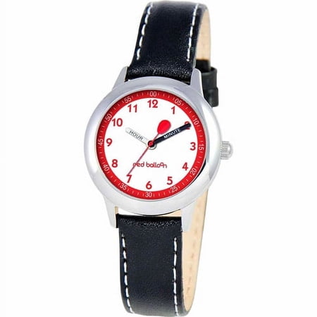 Boys' Stainless Steel Watch, Black Strap