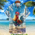 thumbnail image 3 of Camisas hawaianas para hombre 2024, estampados 3D, camisa de manga corta con gráfico de pollo de playa para verano, camisa unisex de moda estilo hawaiano, 3 of 5