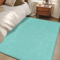 thumbnail image 5 of Turquoise Burlap Texture Large Area Rugs for Bedroom Living Room, Soft Non Slip Carpet Bedside Rug, Farmhouse Vintage Aqua Rectangular Floor Cover Kitchen Accent Rug 4'x6' for Dining Room/Office, 5 of 9