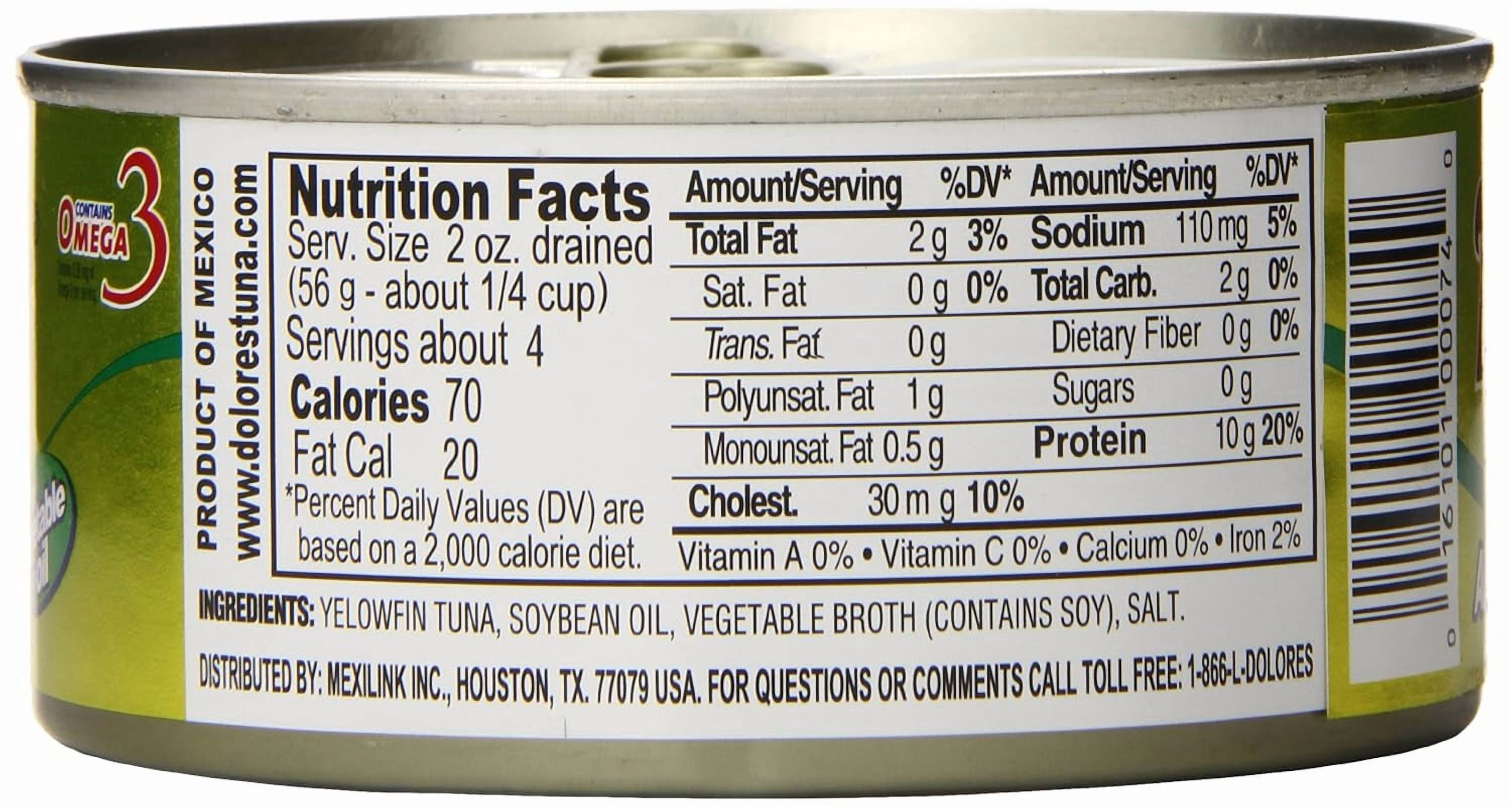 (Pack of 24), Dolores Chunk Light Yellowfin Tuna in Vegetable Oil, 10 oz