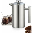 thumbnail image 1 of 1L Stainless Steel French Press Coffee Maker, French Press with Triple Filters, French Press with Keep Warm Function and Steel Piston, 1 of 5