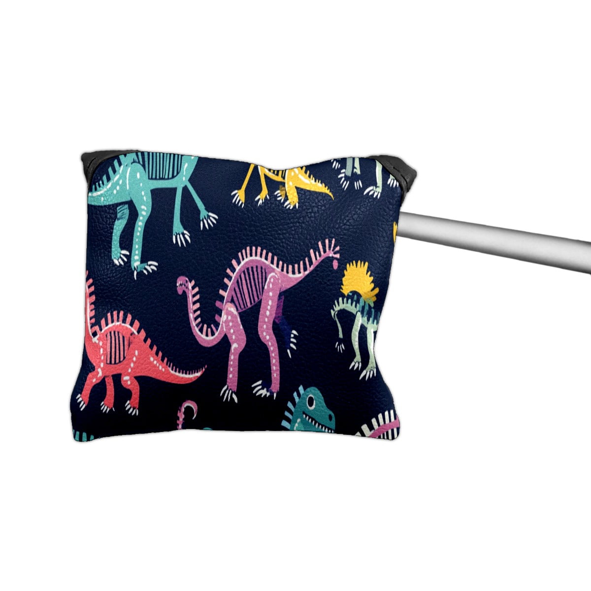 Golf Mallet Putter Cover Premium Leather Waterproof Golf Putter Head Cover with Magnetic Closure Cartoon Dinosaur
