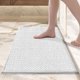 thumbnail image 2 of Chenilla Tapete de Baño,24x36 Pulgadas Antideslizante Felpa Lanudo Alfombra de Baño,Extra Suave Absorbente Alfombrilla para Suelo,Bañera y Ducha,Lavabo,Tocador,Blanco, 2 of 7