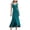 Green, variant on IROINNID Women's Sundress Spring And Summer V-neck Slim Fitting Open Back Ruffled Suspender Dress Solid Color Drop Waist Dress