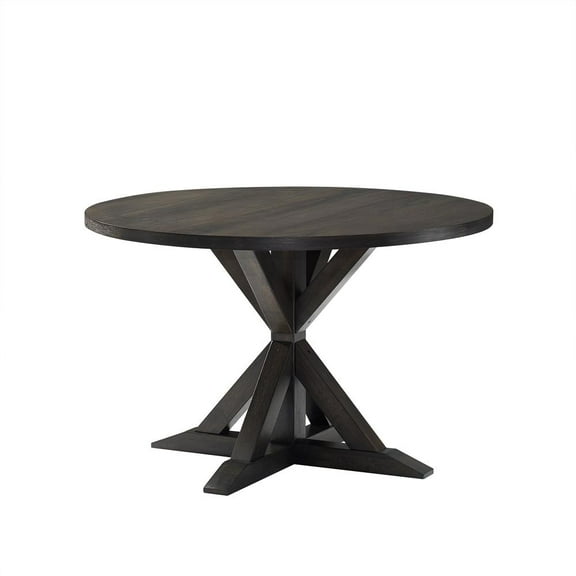 Crosley Furniture Hayden 47"Wood Round Pedestal Dining Table in Slate