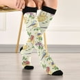 thumbnail image 5 of FORMRS Womens Knee High Socks Casual Long Thick Travel Daily Wear, 2 Pairs, Birds with Strawberries, 5 of 6