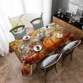 thumbnail image 3 of Fall Sunflower Rectangle Tablecloths 60x140,Thanksgiving Pumpkin Abstract Graffiti Art Table Cloth Table Cover Indoor/Outdoor Tabletop Decor for Wedding Holiday Party Dinner Baby Shower, 3 of 7