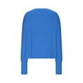 thumbnail image 4 of Yotami Plus Size Womens Sun Shirts Crewneck Long Sleeve Workout Blouse for Summer Breathable UPF 50+ Shirt Blue XL, 4 of 4