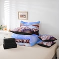 thumbnail image 5 of Manfei Nature Scenery Bedding Comforter Set 7 Pieces, Jungle Mountain Pine Tree Full Bedding Set, Retro Natural Landscape Reversible Fitted Sheet Flat Sheet, Blue Brown Microfiber Bedroom Decor, 5 of 7