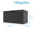 thumbnail image 3 of fazzn 100 Gallon Resin Deck Box Waterproof Outdoor Storage Box for Patio Furniture Pool Accessories Indoor Storage for Cushion Garden Tools (Black), 3 of 7