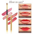 thumbnail image 5 of Pinceles de labios, paquete de 2 aplicadores de lápiz labial con tapa, reutilizables, ligeros, para mascarillas labiales, brillo labial, maquillaje, para mujeres y niñas (dorado), 5 of 5