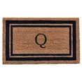 thumbnail image 1 of Calloway Mills 153002436Q 24 x 36 in. Dark Blue Border Monogram Rectangular Doormat, Natural - Letter Q, 1 of 1