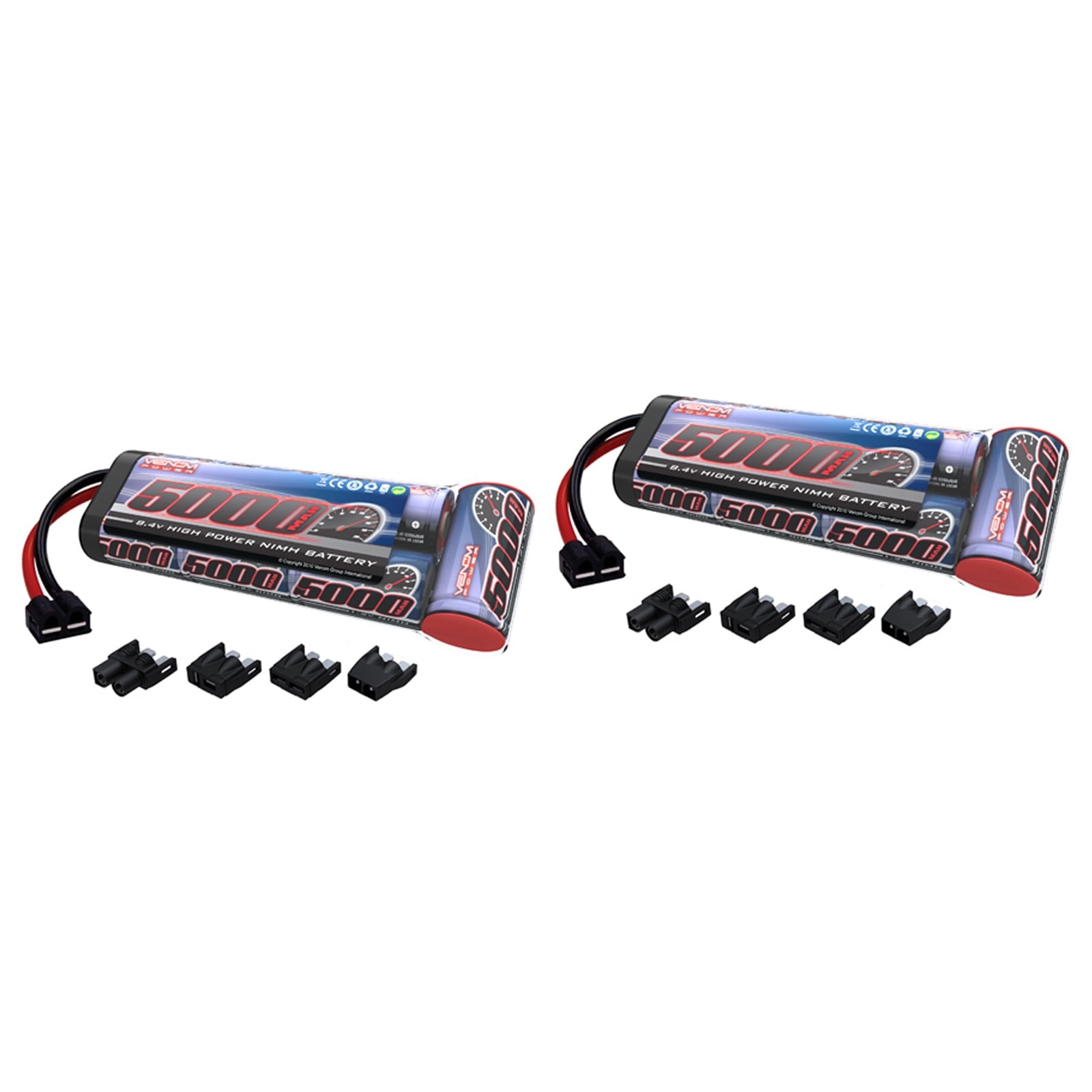 Venom 8.4V 5000mAh 7 Cell NiMH Battery Flat with Universal Plug System x4 Packs 