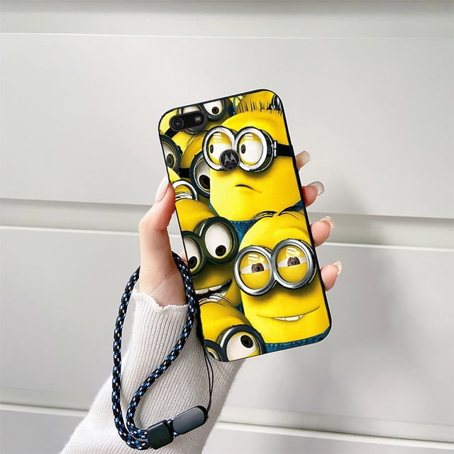 Motorola Moto E6 E6 Play Plus E6S 2020 E6i 2021 E6Play Funda Panda Minions Doraemon Impresa Con Correa