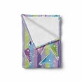 thumbnail image 2 of Retro Soft Flannel Fleece Throw Blanket, Different Colored Sneakers on Vertically Striped Backdrop Youth Footwear Fashion, Cozy Plush for Indoor and Outdoor Use, 70" x 90", Multicolor, by Ambesonne, 2 of 6