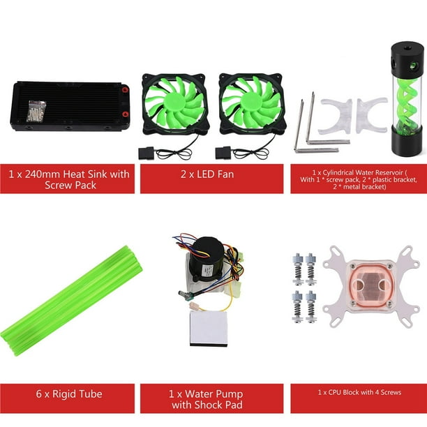Water Cooling Kit For PC 240mm Heat Sink CPU Water Block LED Fan