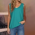 thumbnail image 2 of ZyeKqe Plus Size Tank Tops for Women Sleeveless V Neck Top Solid Color Casual T Shirts Basic Summer Shirts, 2 of 6