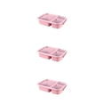 thumbnail image 1 of Decodeary Portable Picnic Microwave Bento Food Storage Container Hot pink 3Set, 1 of 6