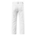 thumbnail image 6 of Mens Jeans Relaxed Fit Straight Leg Elastic Waist Denim Pants Fashion Comfy Lightweight Outdoor Hiking Pants with Pocket White XXL, 6 of 7