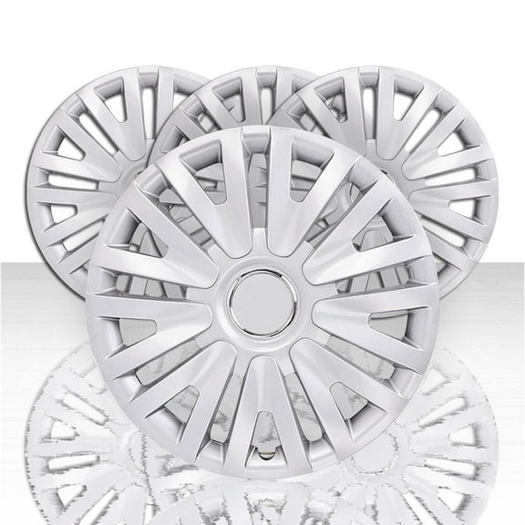 Set of 4 15" 9 Split Spoke Wheel Covers for 2010-2014 Volkswagen Golf - Silver