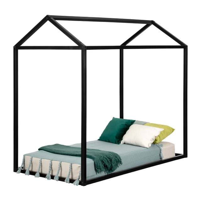 Maison lit en bois Simple, fini Noir solide, collection Sweedi de Meubles South Shore