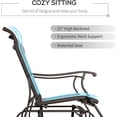thumbnail image 5 of 2-Person Outdoor Glider Bench, Patio Glider Loveseat Chair with Steel Frame & High Backrest, Cozy 2 Seats Porch Rocking Glider for Balcony Backyard Lawn Garden Poolside, Grey, 5 of 15