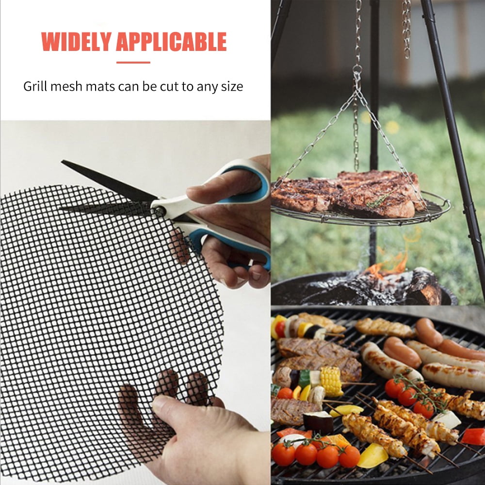 Grill Mesh Mat Non-Stick Barbecue Mesh Mat Reusable Heavy Duty Easy to ...