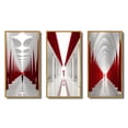 thumbnail image 2 of Designart "Path to Dreams Red and White I" Abstract Landscape Framed Wall Art Set Of 3 - Red Abstract Landscapes Frame Gallery Wall Set For Home Decor, 2 of 6