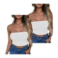 thumbnail image 2 of POROPL Tube Top Women Cropped Seamless(White,2 Pack,Size S-XL), 2 of 5