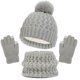 thumbnail image 4 of Gorro y guantes de lana de punto para niños, conjunto de lujo, gorros cálidos para niños, gorro para niñas, bufanda para el cuello, gorro para bebés, Invierno, 4 of 6