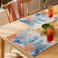 thumbnail image 4 of Blue Red Seahorse Coastal Placemats Set of 12 Farmhouse Beach Coral Nautical Place Mats Indoor Wipeable Table Mats Washable Dining Table Placemats for Kitchen Holiday Party Home Decor 13x19 Inch, 4 of 9