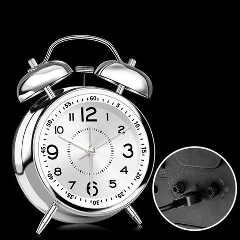 Alarm Clock Vintage Silent NonTicking Extra Loud Rechargeable Clock