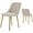 Beige  2Pcs, variant on Modern Dining Chairs Set of 2, Fabric Upholstered w/So-Lid Oak Legs, Ergonomic Backrest, 300Lb Capacity