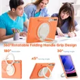 thumbnail image 6 of Handle Stand Tablet Case for Samsung Galaxy Tab A9 Plus 11 Inch 2023 SM-X210 X216 X218 Shockproof Cover for Tab A9 8.7 2023 X110 (Coral Orange,S9 Plus 2023 X810), 6 of 7