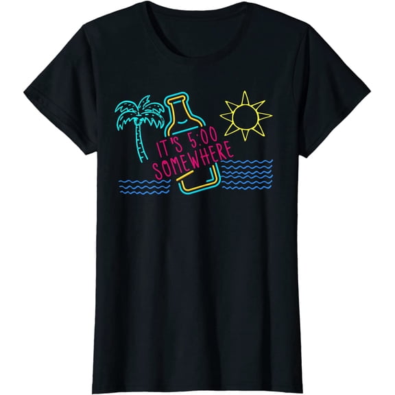 It's 5 O'clock Somewhere Beach Vacation T-Shirt