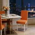 thumbnail image 6 of Taotanxi Velvet Dining Chair Covers Stretch Chair Covers for Dining Room Chair Protectors Covers Dining, Soft Thick Solid Velvet Fabric Washable, Orange, 6 of 7