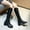 Black, variant on Aueoeo Women's Knee High Boots Low Chunky Block Heel Boots Wide Calf Round Toe Back Zipper Fashion Dress Boot Black