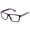 Black, variant on IG Unisex Retro Squared Celebrity Striped Temple Clear Lens Fashion Glasses in Black